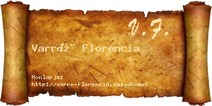 Varró Florencia névjegykártya